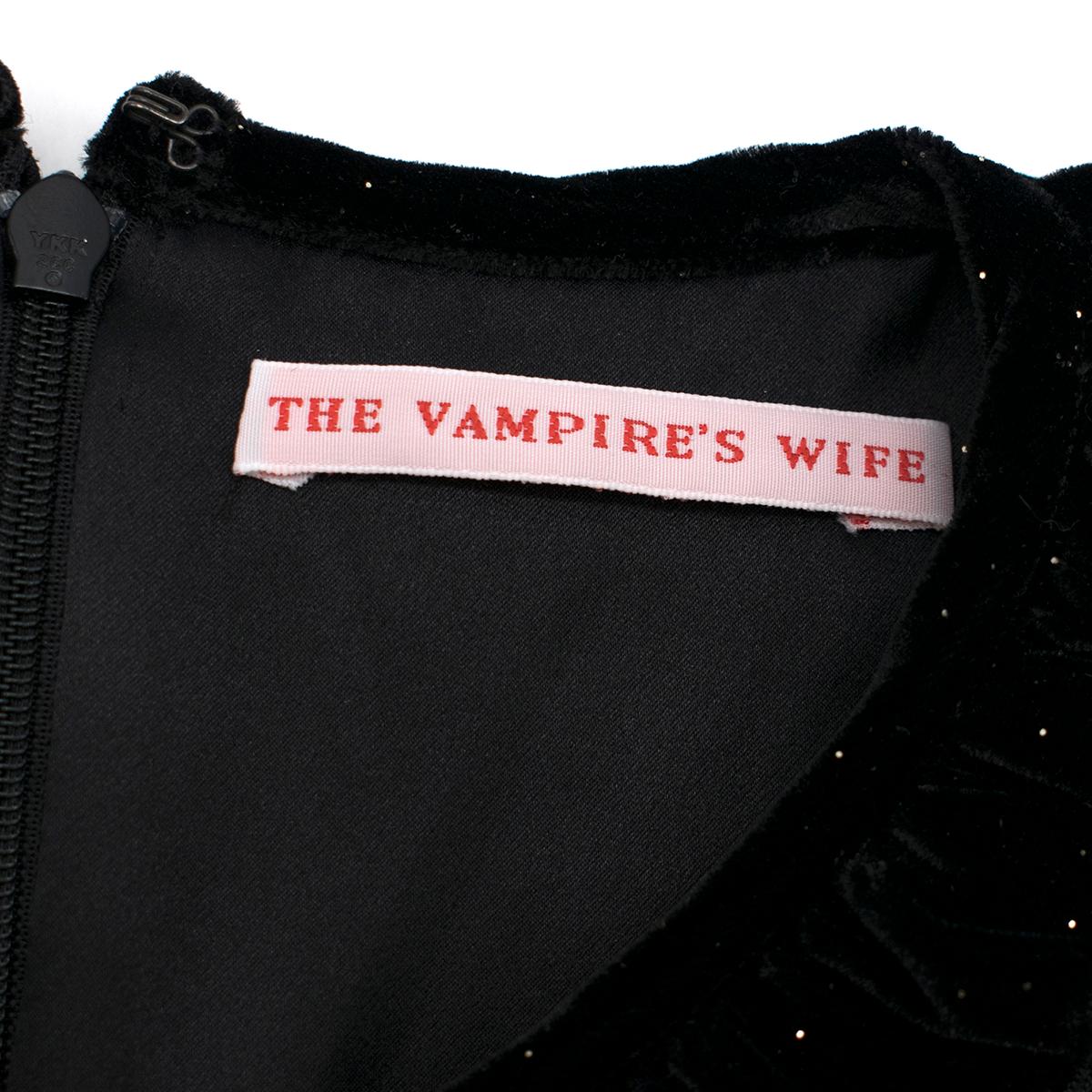 The Vampire's Wife Black Sparkle Velvet Mini Cate Dress - New Season Size S 1