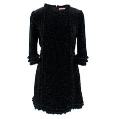 The Vampire's Wife Black Sparkle Velvet Mini Cate Dress - New Season Size S