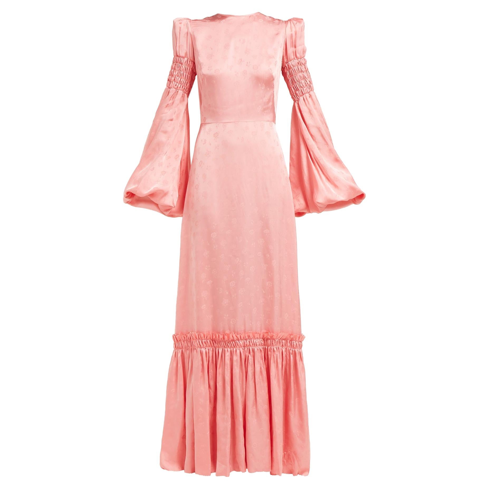 The Vampires Wife Blossom Dress Dress in Cosmo Damask Blush Pink - Size US 8