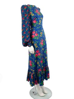 The Vampire's Wife Blaues geblümtes Maxikleid Größe M