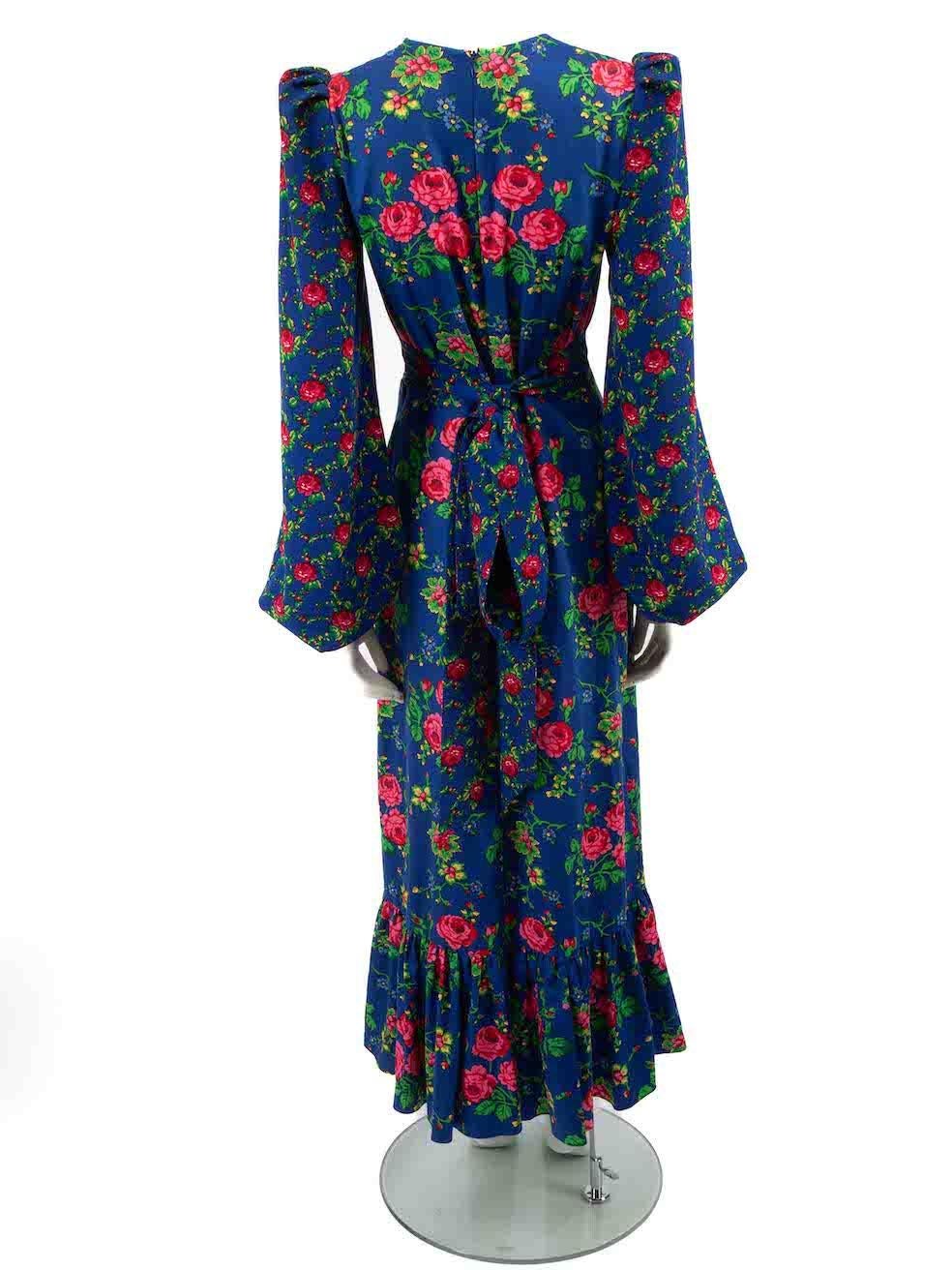 The Vampire's Wife Blue Floral Maxi Dress Size M In Good Condition For Sale In London, GB