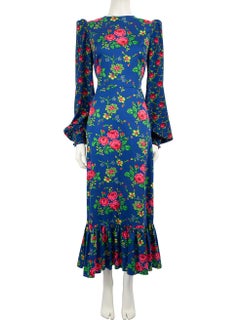 The Vampire's Wife Blue Floral Maxi Dress Size M