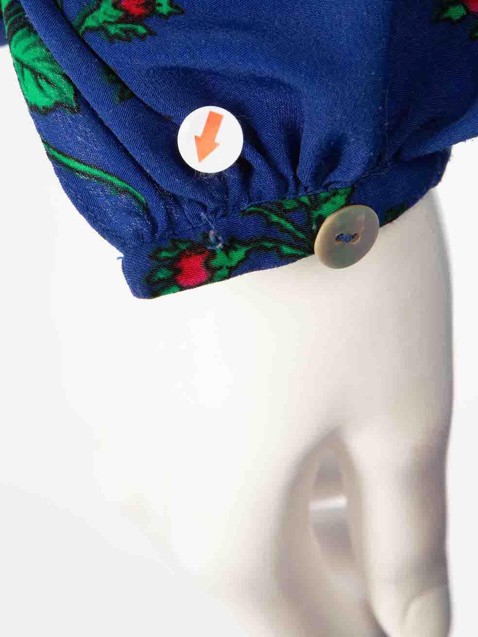 The Vampire's Wife - Robe midi à volants et à imprimé floral bleu, taille XS en vente 5