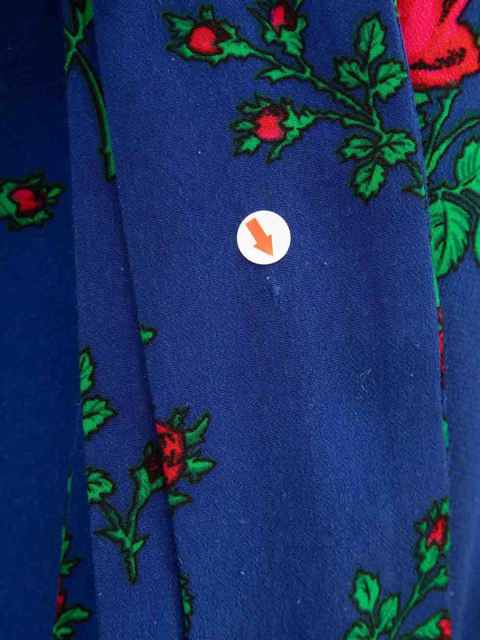 The Vampire's Wife - Robe midi à volants et à imprimé floral bleu, taille XS en vente 2