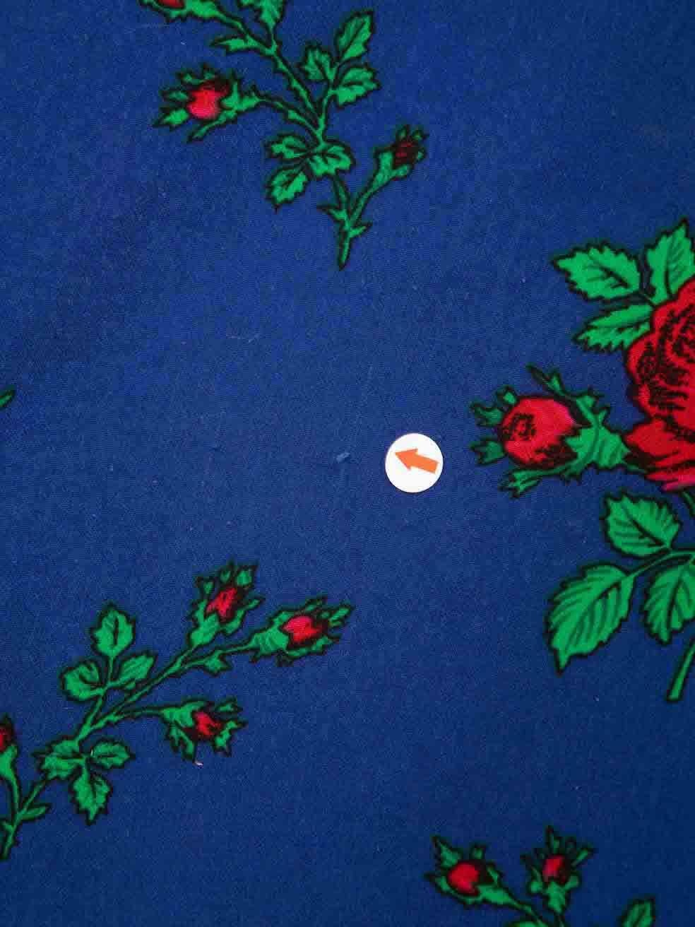 The Vampire's Wife - Robe midi à volants et à imprimé floral bleu, taille XS en vente 3