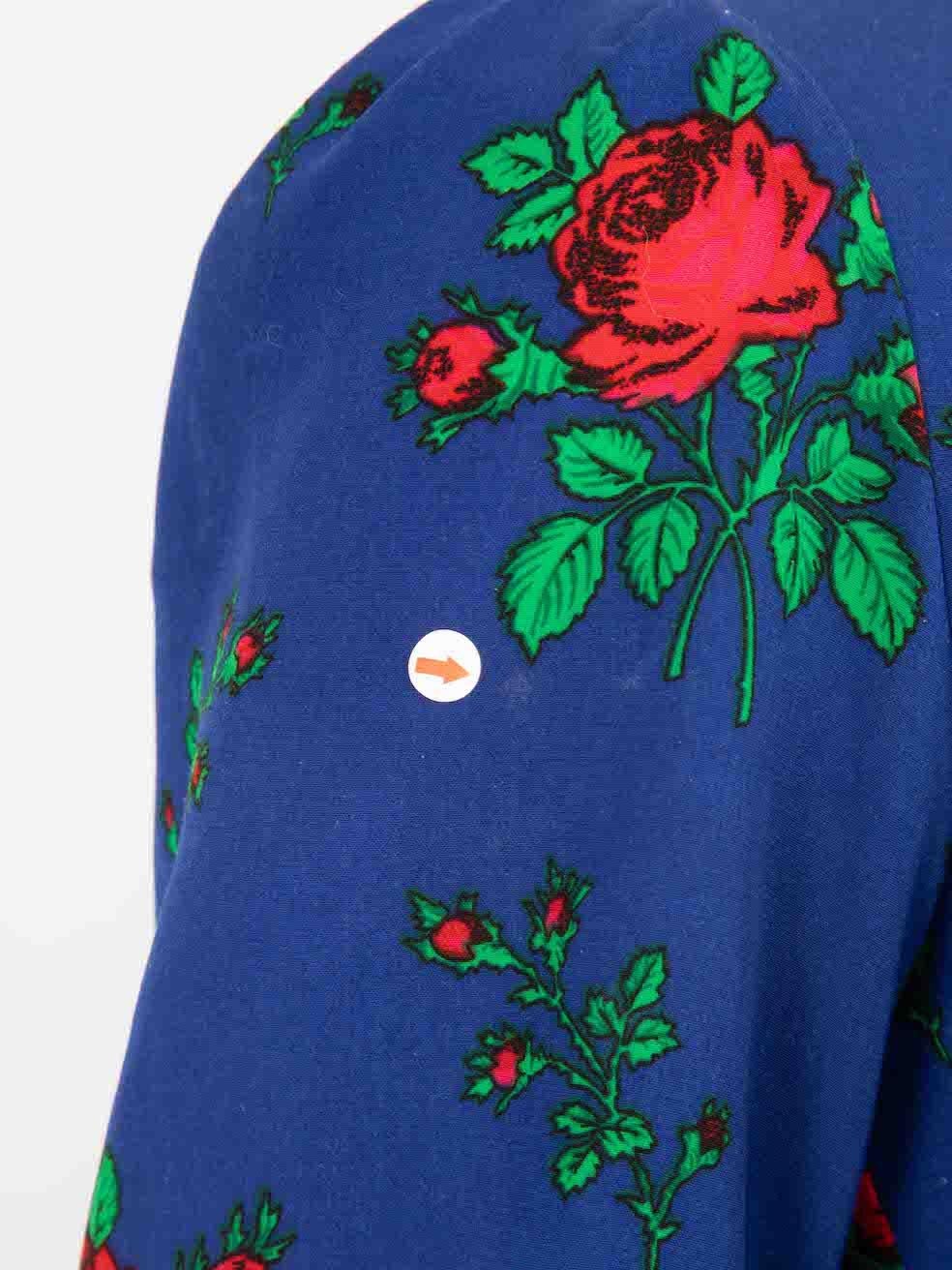 The Vampire's Wife - Robe midi à volants et à imprimé floral bleu, taille XS en vente 4