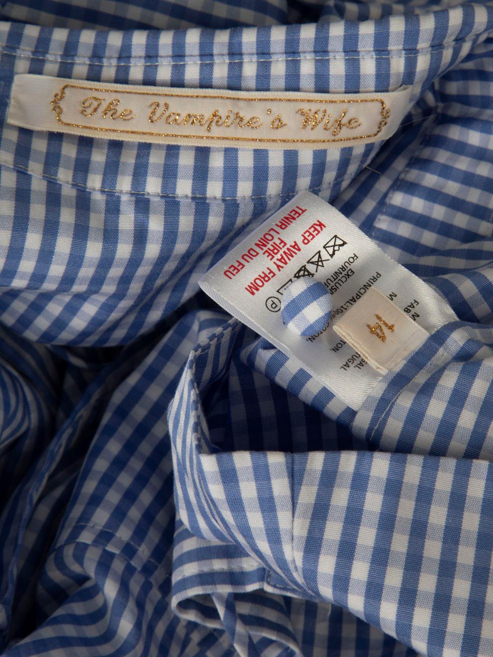 The Vampire's Wife Blue Gingham Shirt Dress Size XL 2