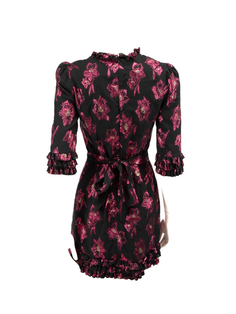 The Vampire's Wife Floral Metallic Jacquard Kleid Größe XS (Schwarz) im Angebot