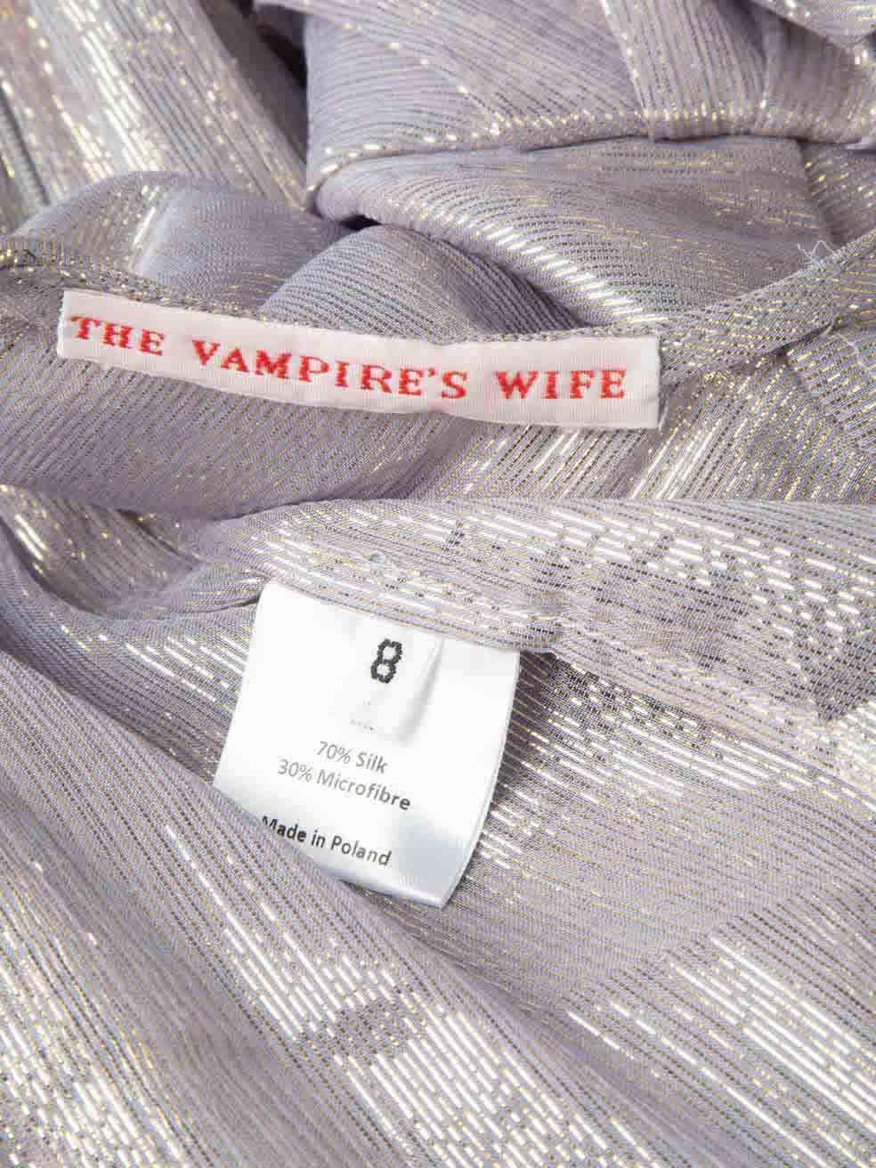 The Vampire's Wife Lilac Silk Metallic Mini Dress Size S 1