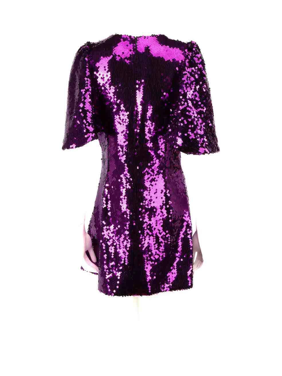 The Vampire's Wife Purple Sequinned Mini Dress Size M In New Condition In London, GB
