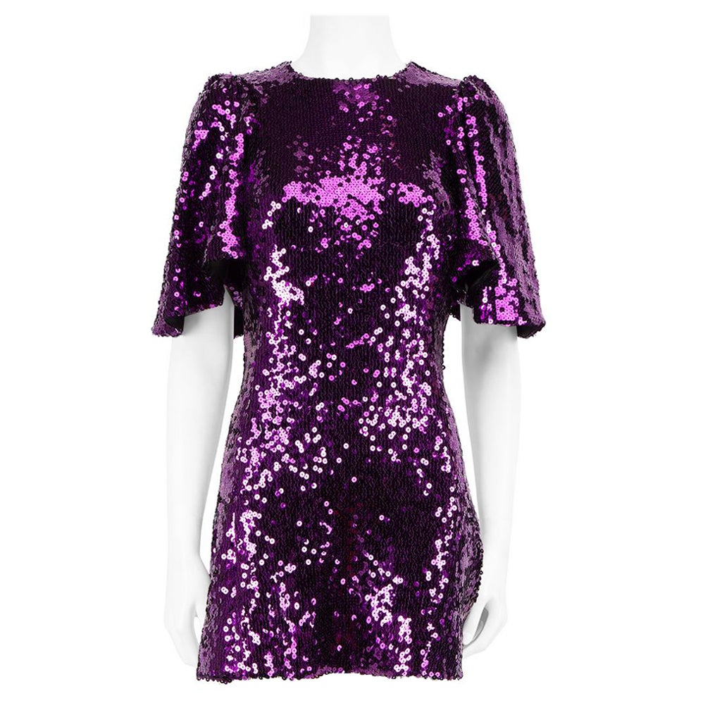 The Vampire's Wife Purple Sequinned Mini Dress Size M