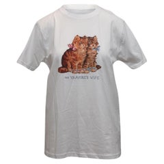 The Vampire's Wife White & Multicolor Kitten Print T-Shirt