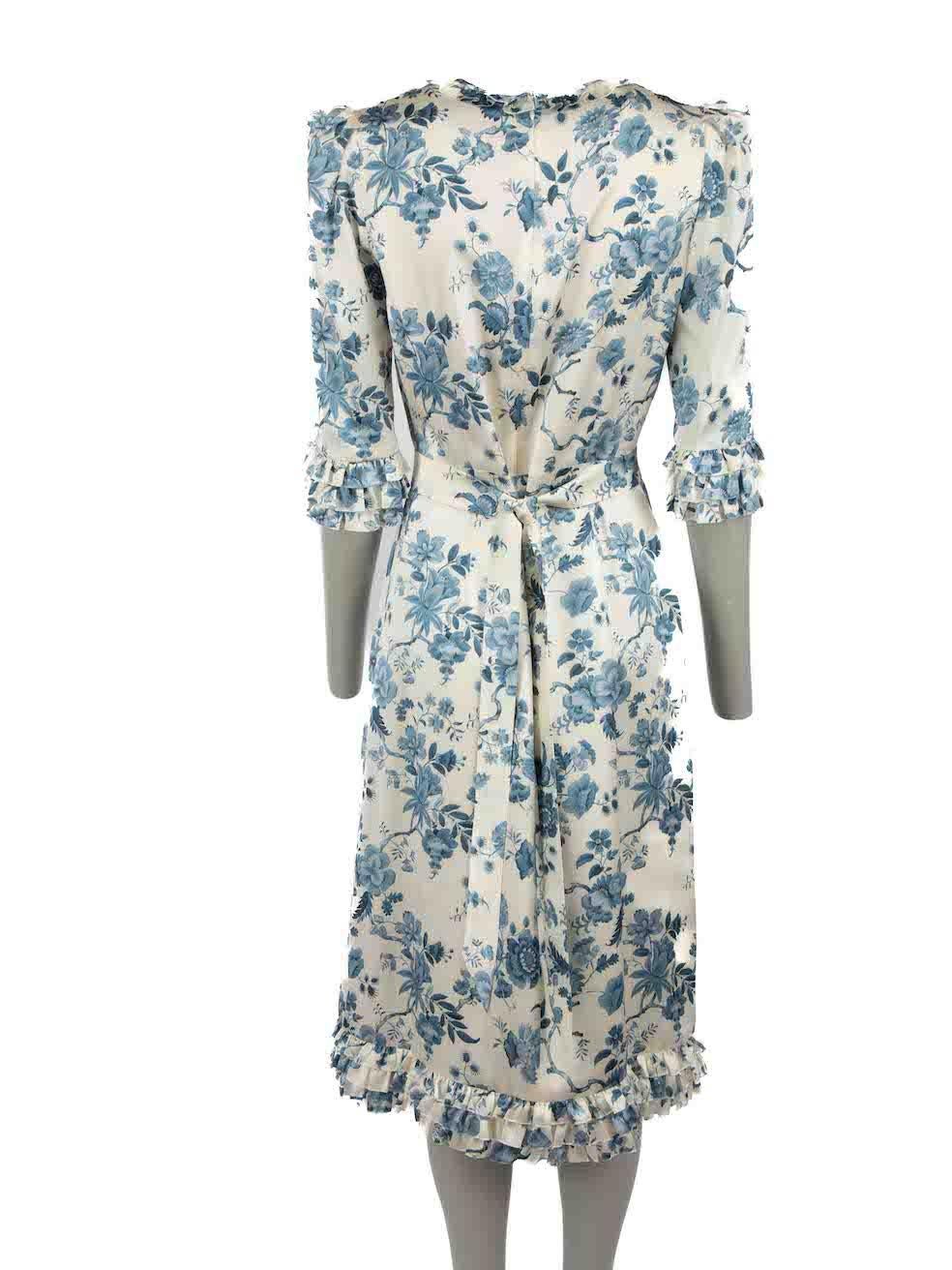 The Vampire's Wife White Silk Floral Tied-Waist Dress Size XXL In Excellent Condition In London, GB