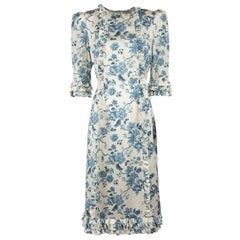 The Vampire's Wife White Silk Floral Tied-Waist Dress Size XXL