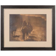 Antique The Vanishing Race, Signed by Edward S. Curtis, Gelatin Silver Photograph, 1904