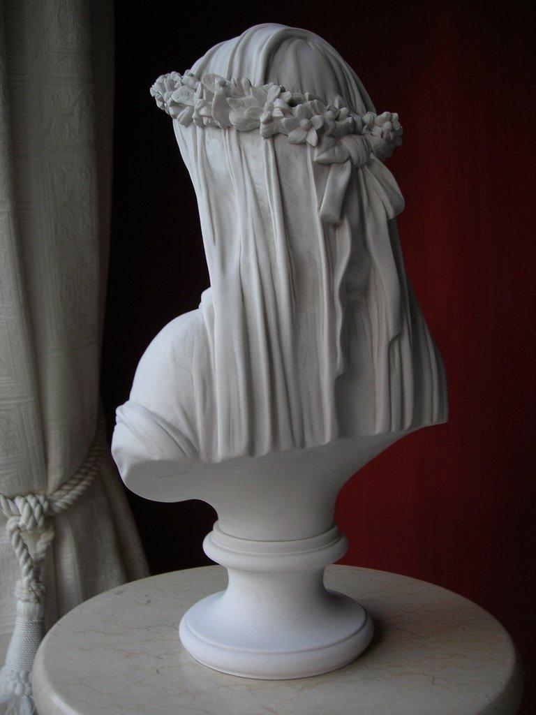 Veiled Lady Marble Bust, 20th Century at 1stDibs