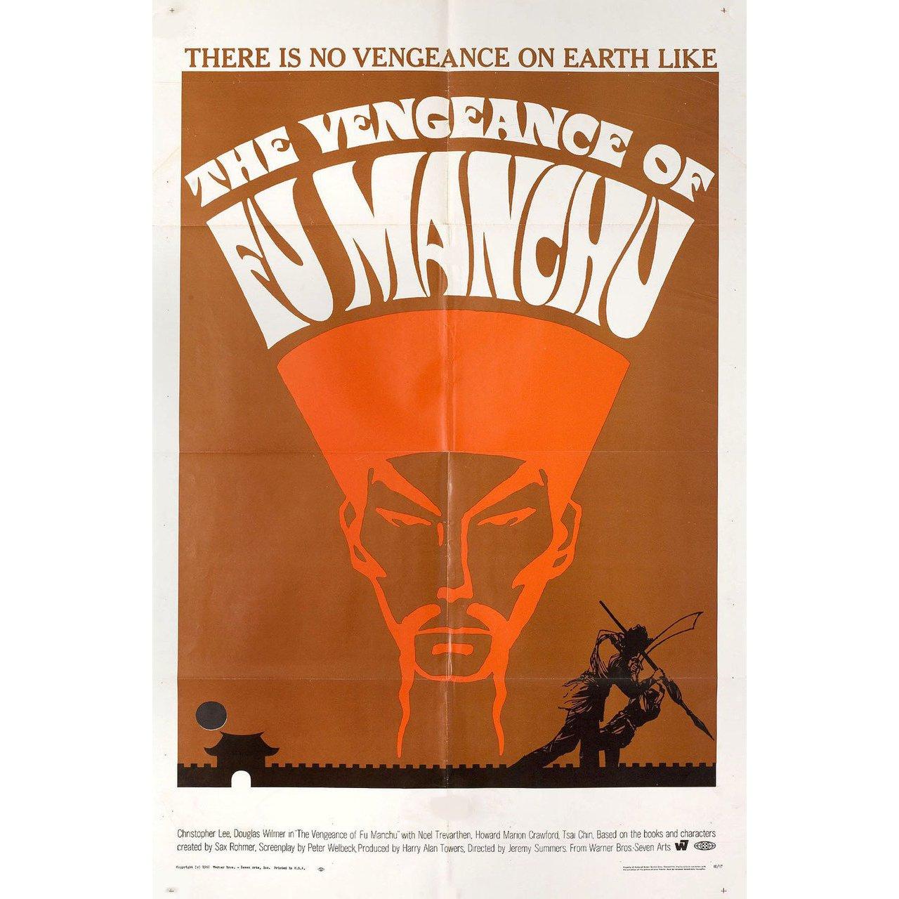 Original 1967 U.S. one sheet poster for the film The Vengeance of Fu Manchu directed by Jeremy Summers with Christopher Lee / Douglas Wilmer / Tsai Chin / Horst Frank. Very good condition, folded. Many original posters were issued folded or were