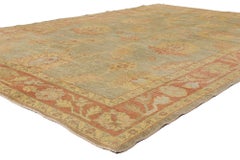 The Verdant Court: A Modern Turkish Oushak Masterpiece of Biophilic Elegance