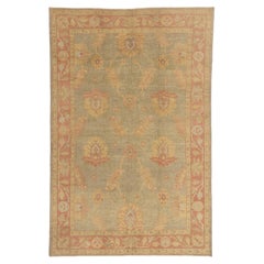 The Verdant Court: A Modern Turkish Oushak Masterpiece of Biophilic Elegance