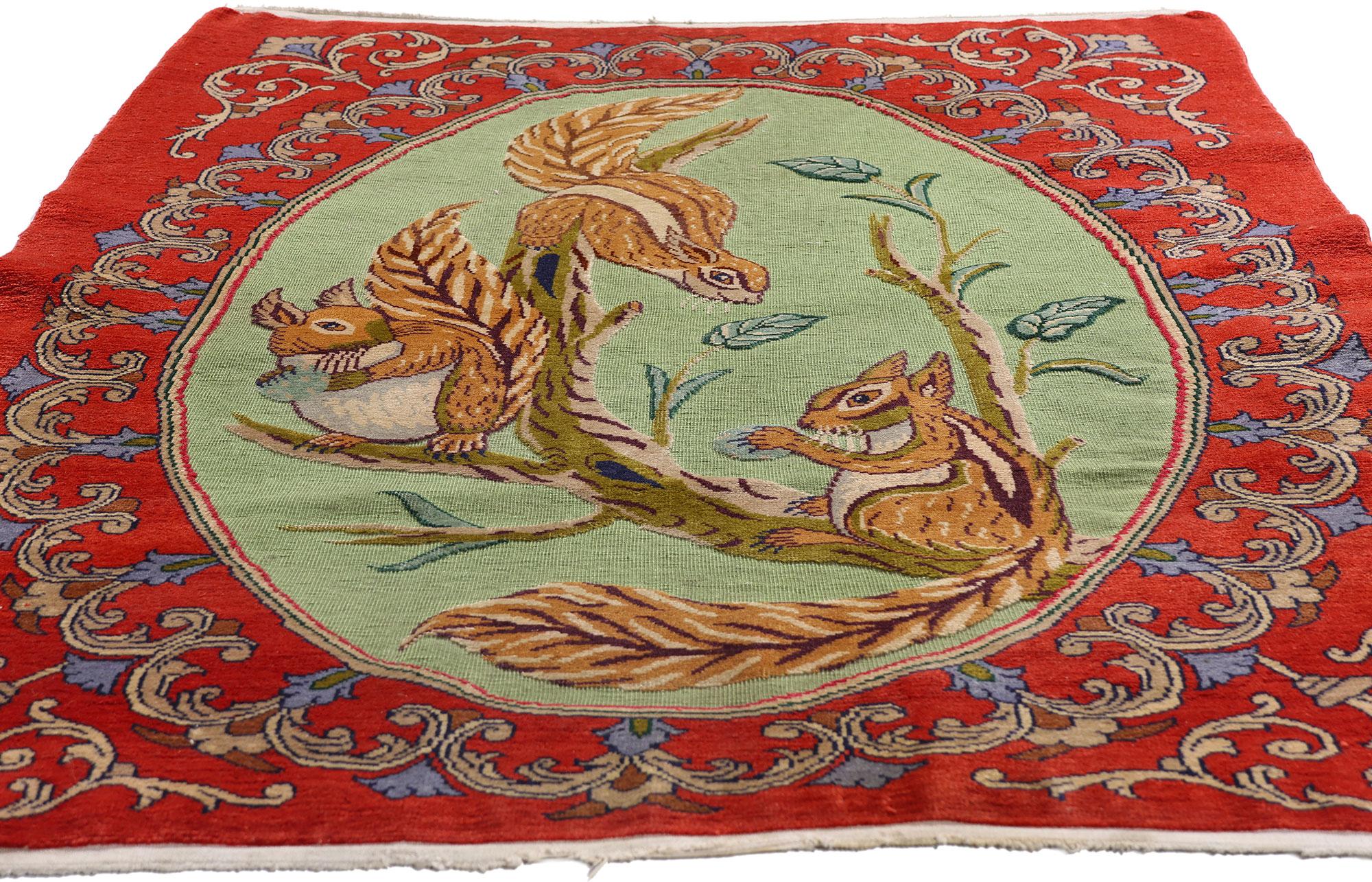 Persiano Il Capriccio Verdeggiante: Un capolavoro persiano di Kashan di fantasia aristocratica in vendita