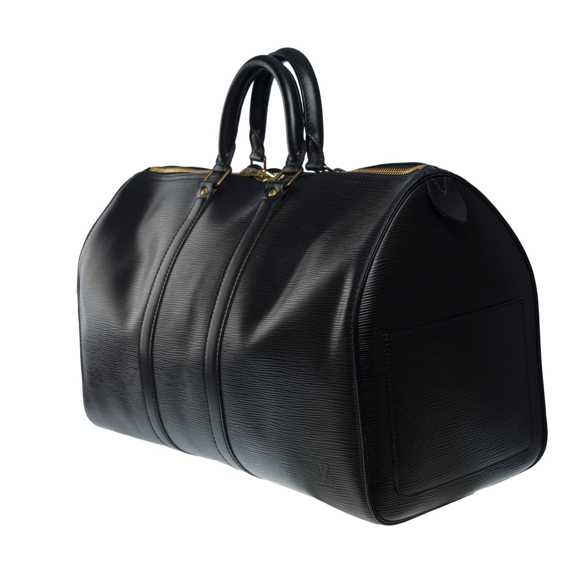Women's or Men's The very Chic Louis Vuitton Keepall 45 Travel bag in black epi leather, GHW