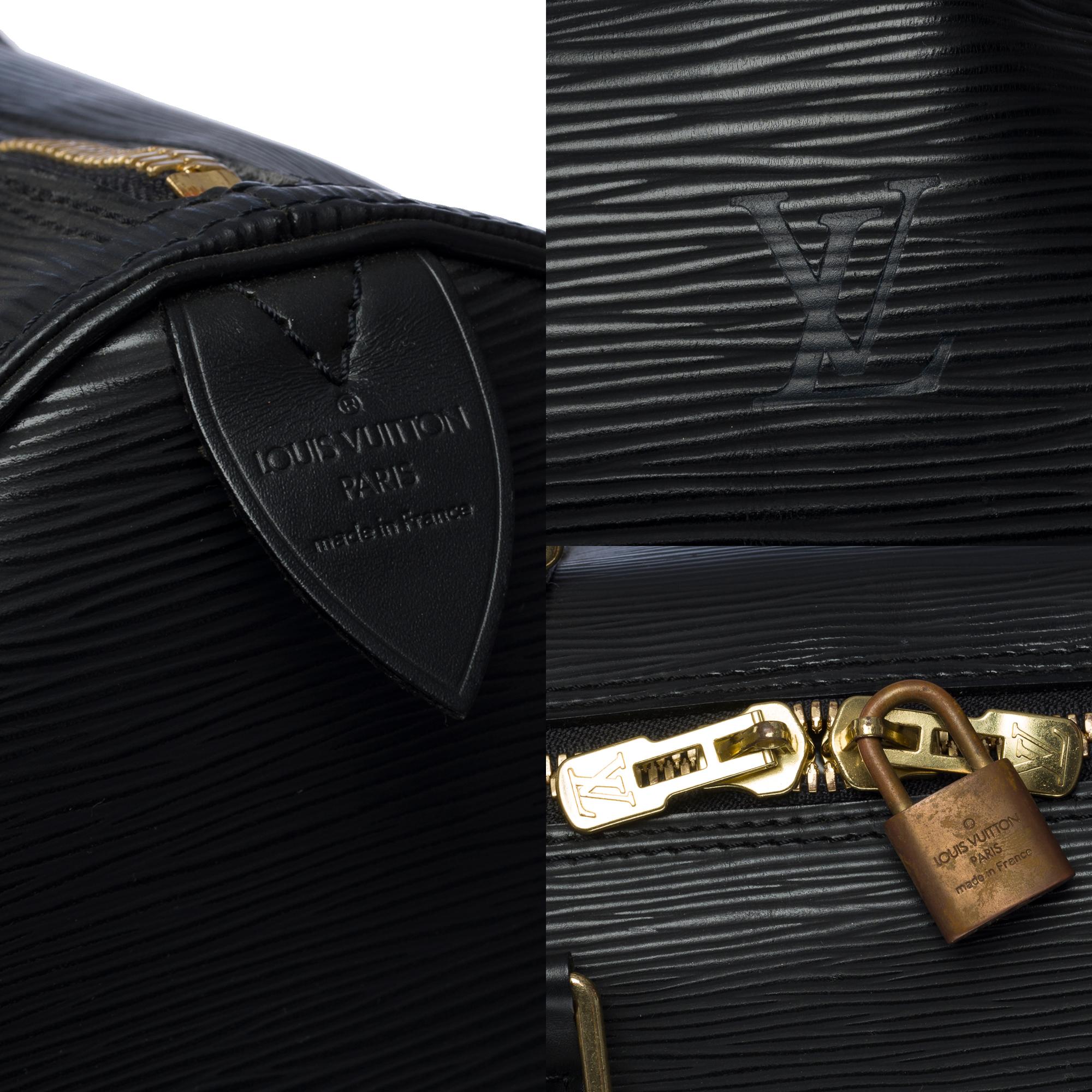 The very Chic Louis Vuitton Keepall 45 Travel bag in black epi leather, GHW 2