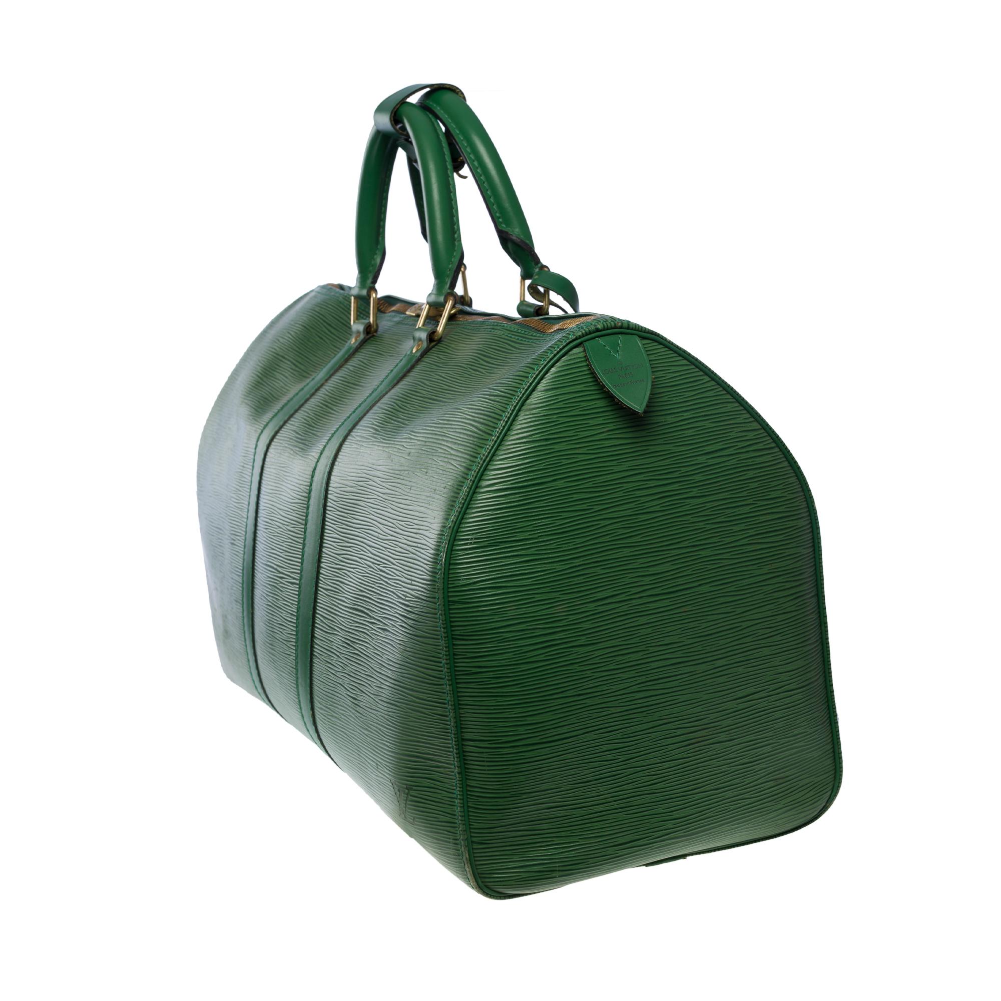 Women's or Men's The very Chic Louis Vuitton Keepall 45 Travel bag in Green epi leather, GHW