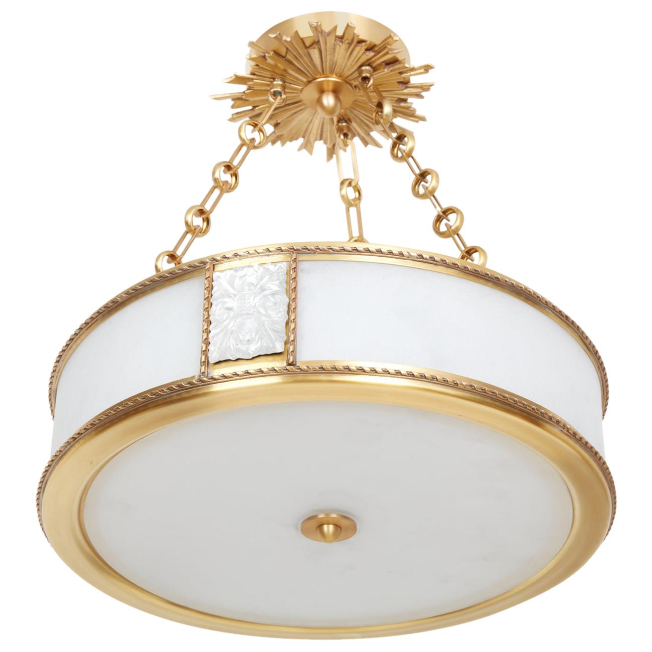 Victoire Pendant Light in Brass by David Duncan For Sale