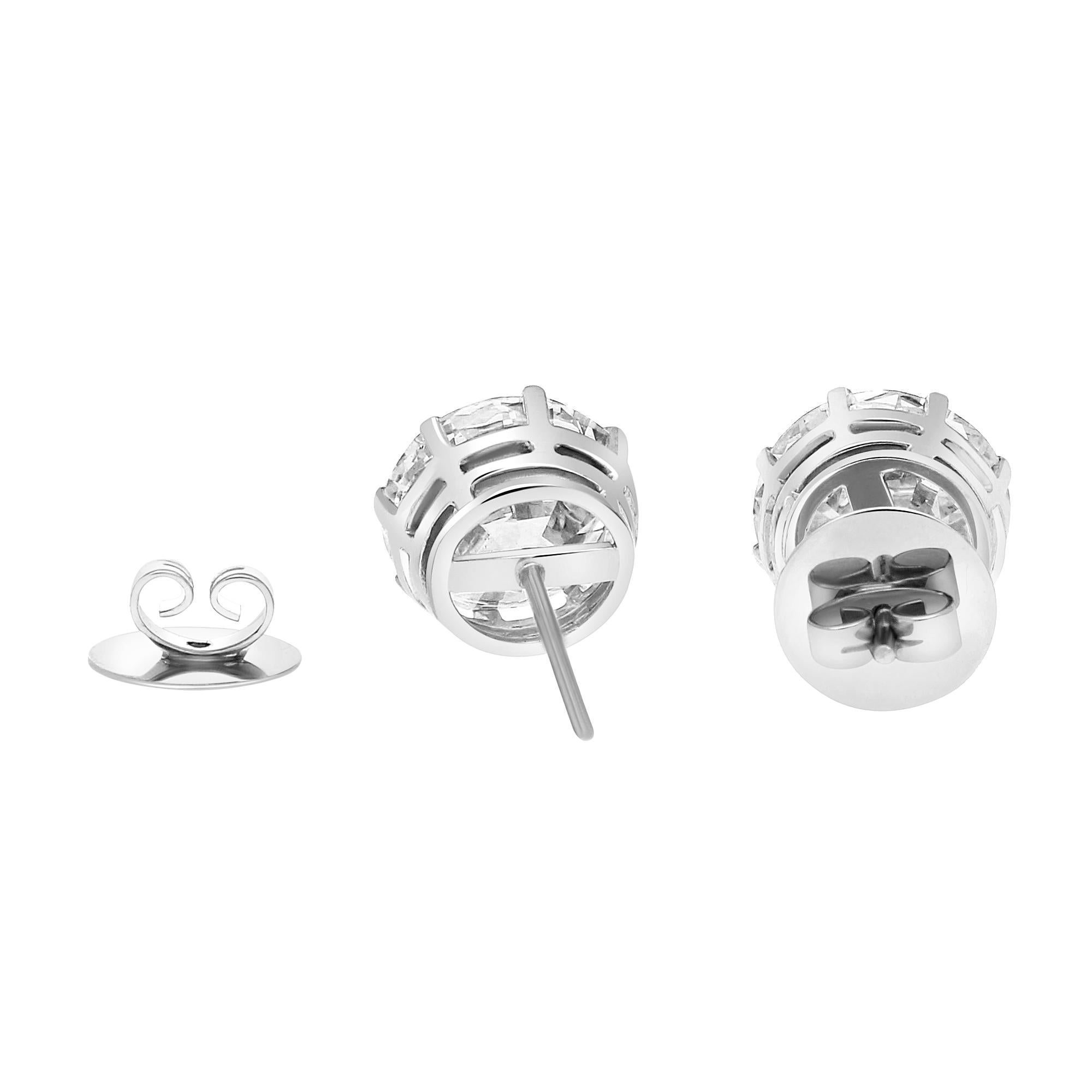 Women's or Men's GIA Certified 12.64 Carat Old European Diamond Stud Earrings Set in Platinum