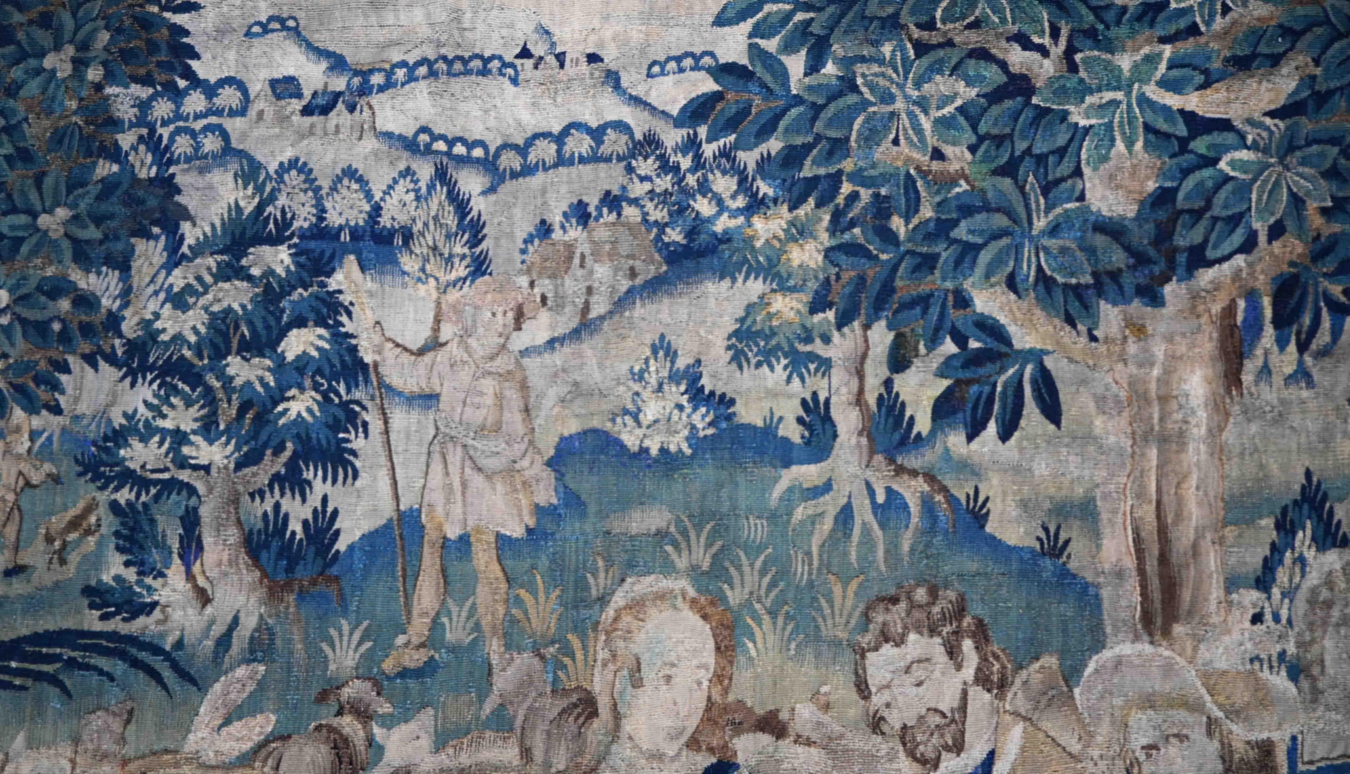 Das Dorffest, Flämischer Wandteppich aus dem 17. Jahrhundert - Abmessung 338x275 - N 1048 im Angebot 2