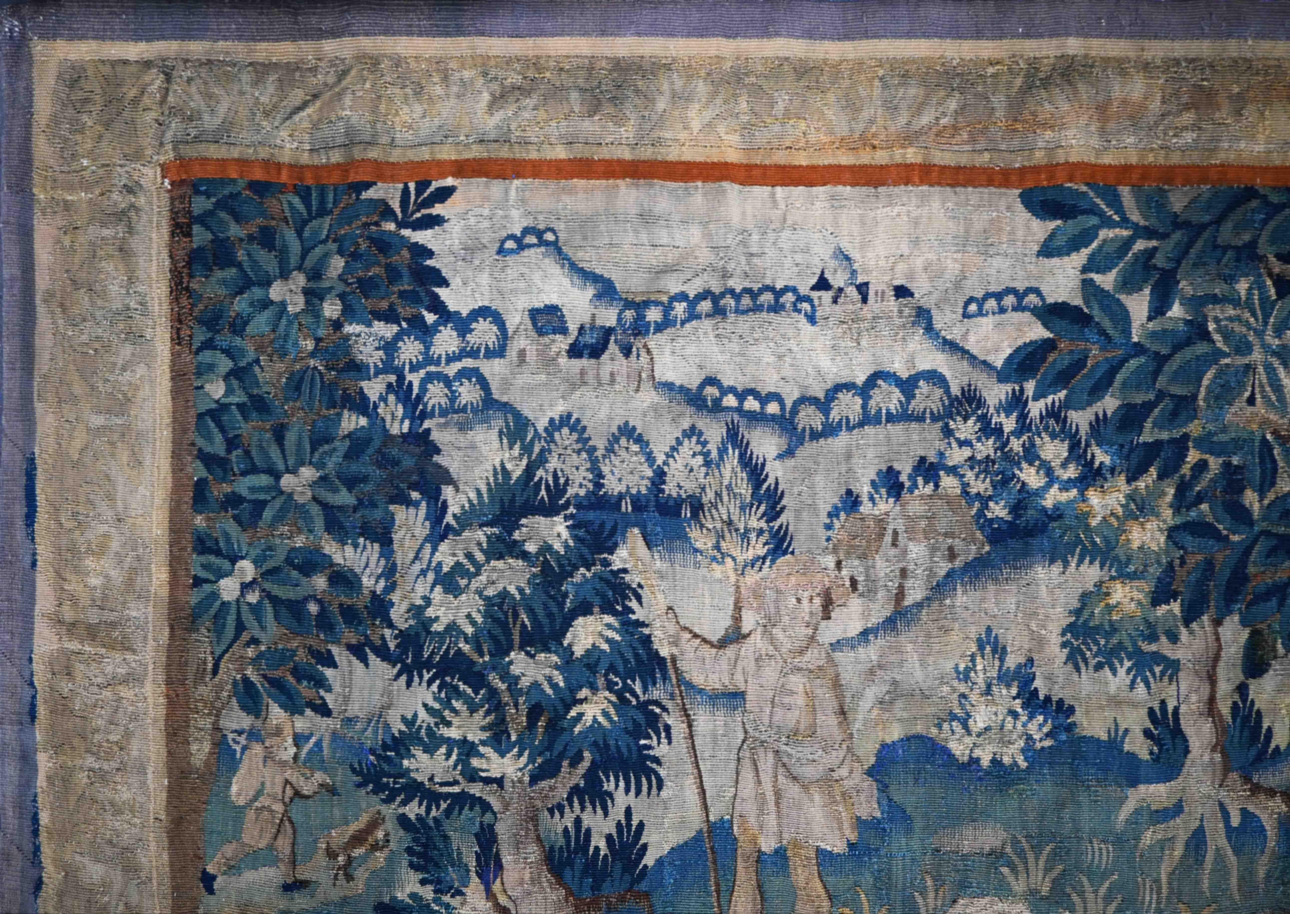 Das Dorffest, Flämischer Wandteppich aus dem 17. Jahrhundert - Abmessung 338x275 - N 1048 (Französische Provence) im Angebot