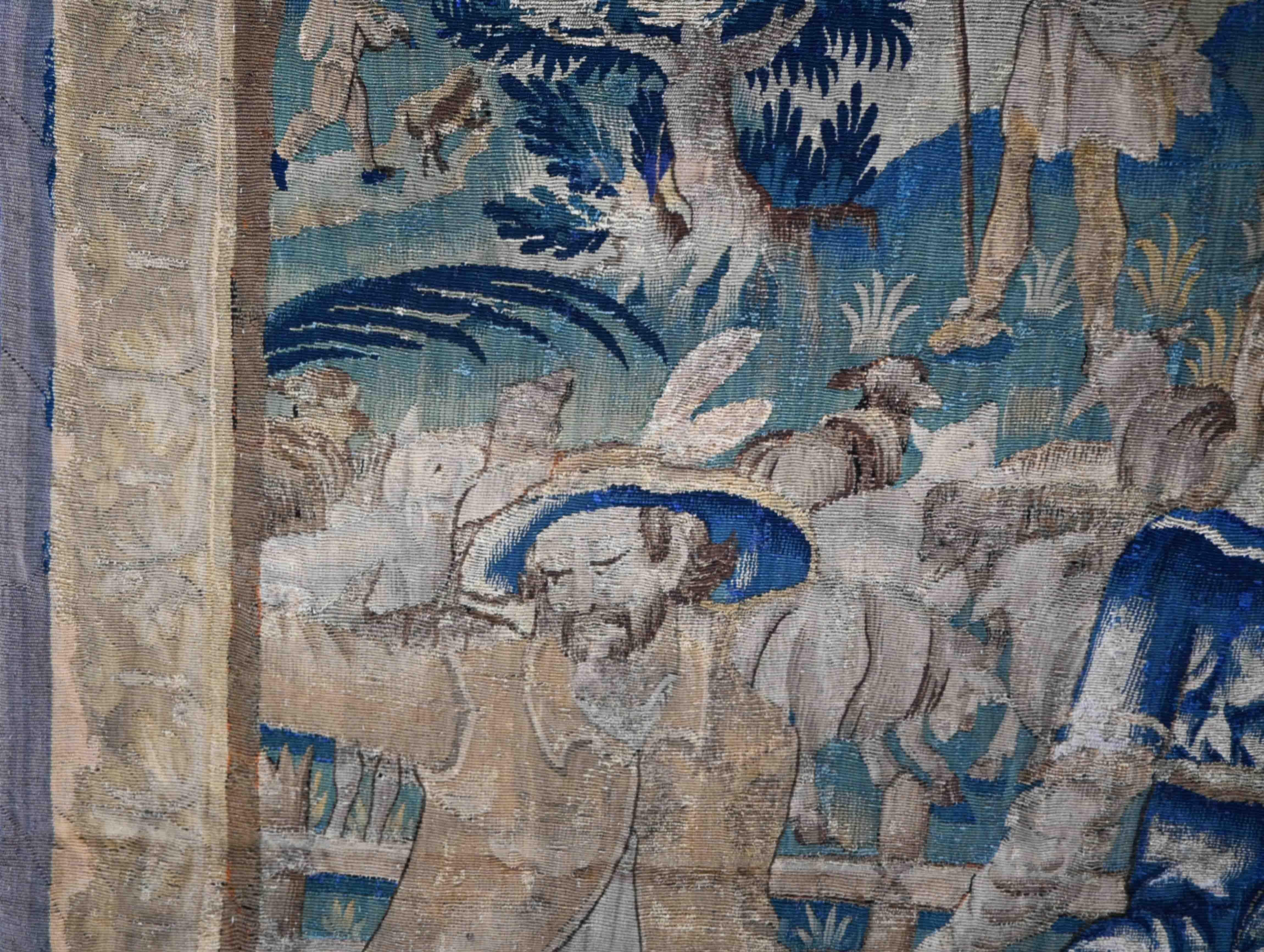 Das Dorffest, Flämischer Wandteppich aus dem 17. Jahrhundert - Abmessung 338x275 - N 1048 (Handgewebt) im Angebot