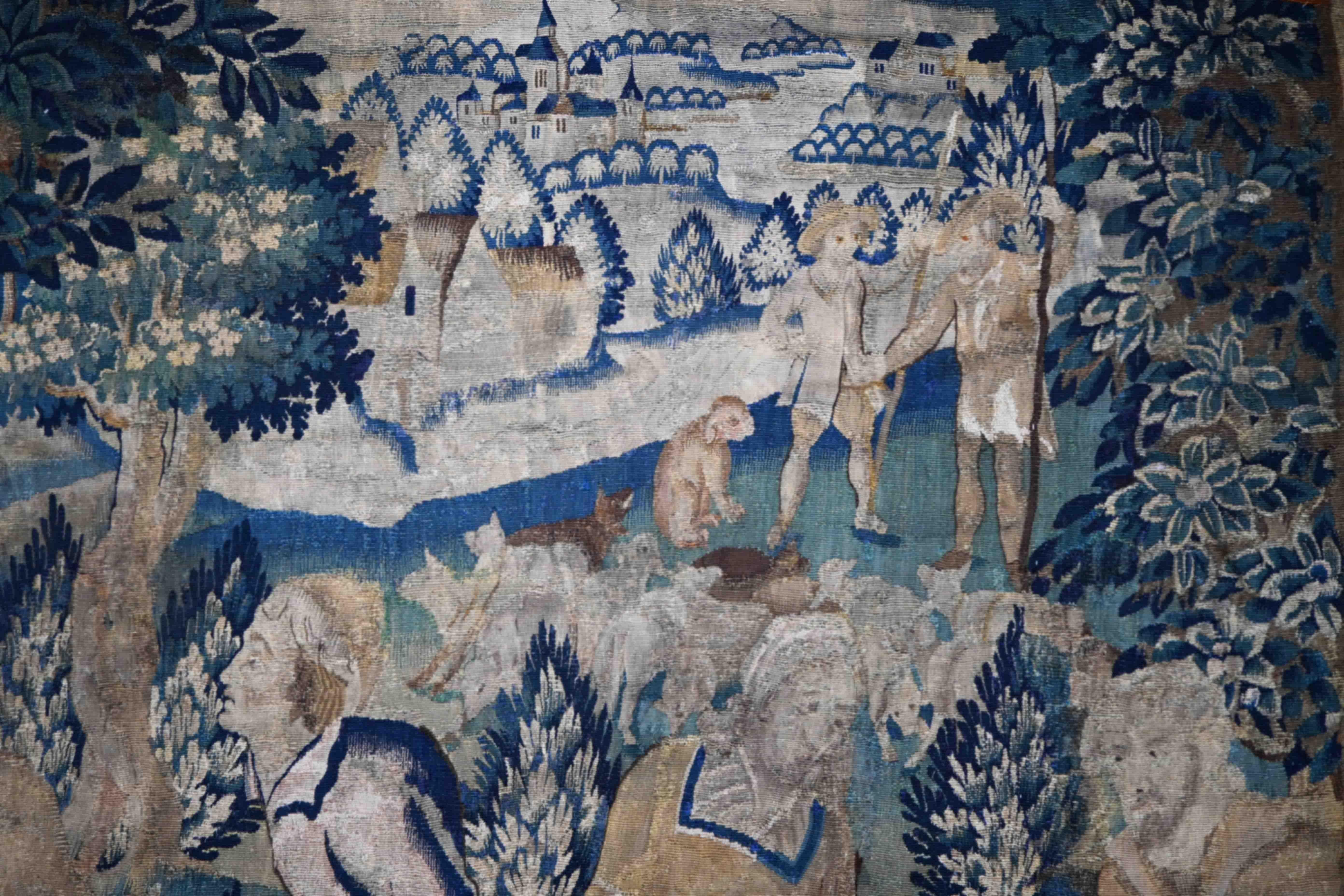 Das Dorffest, Flämischer Wandteppich aus dem 17. Jahrhundert - Abmessung 338x275 - N 1048 im Zustand „Hervorragend“ im Angebot in Paris, FR