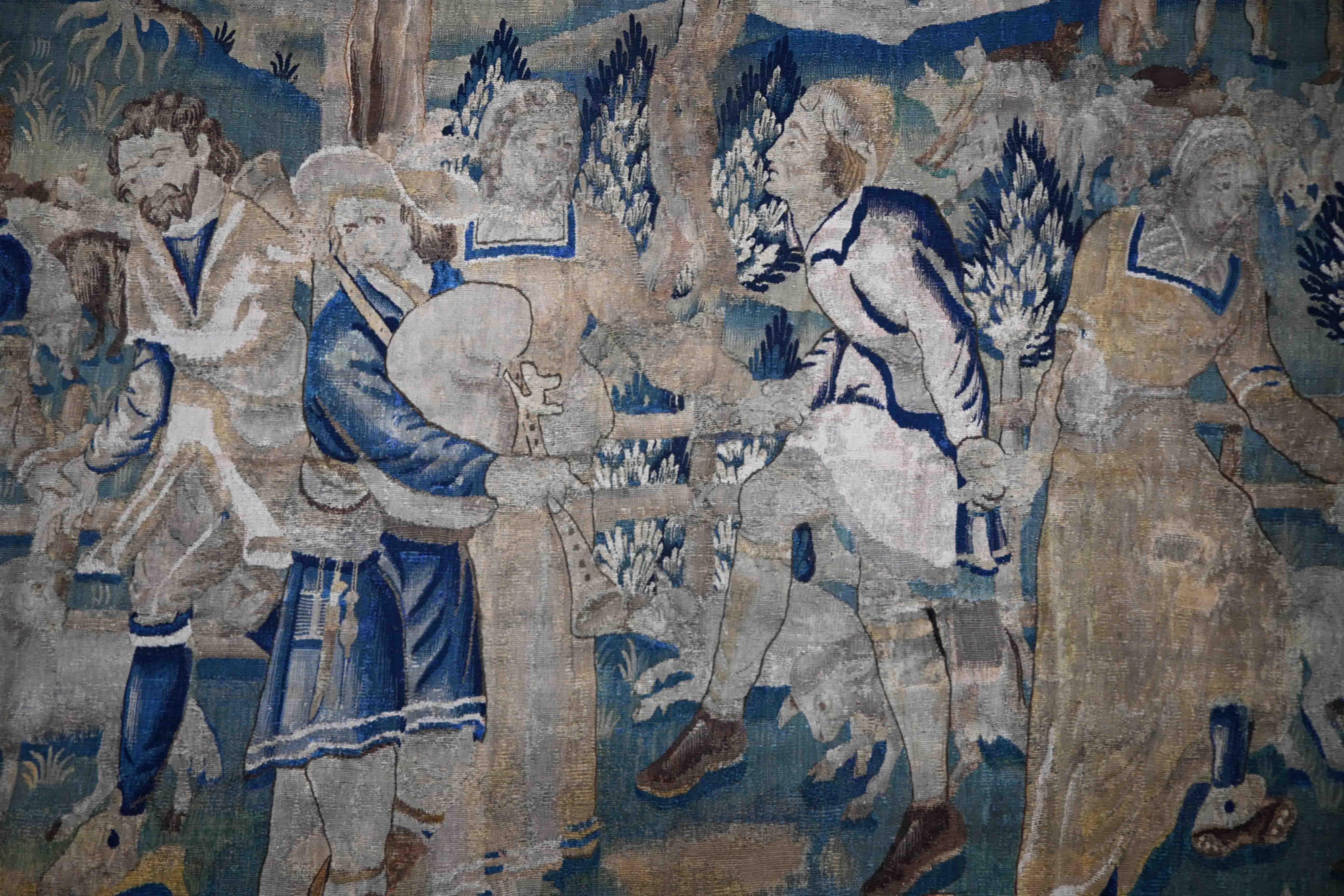 Das Dorffest, Flämischer Wandteppich aus dem 17. Jahrhundert - Abmessung 338x275 - N 1048 (18. Jahrhundert und früher) im Angebot