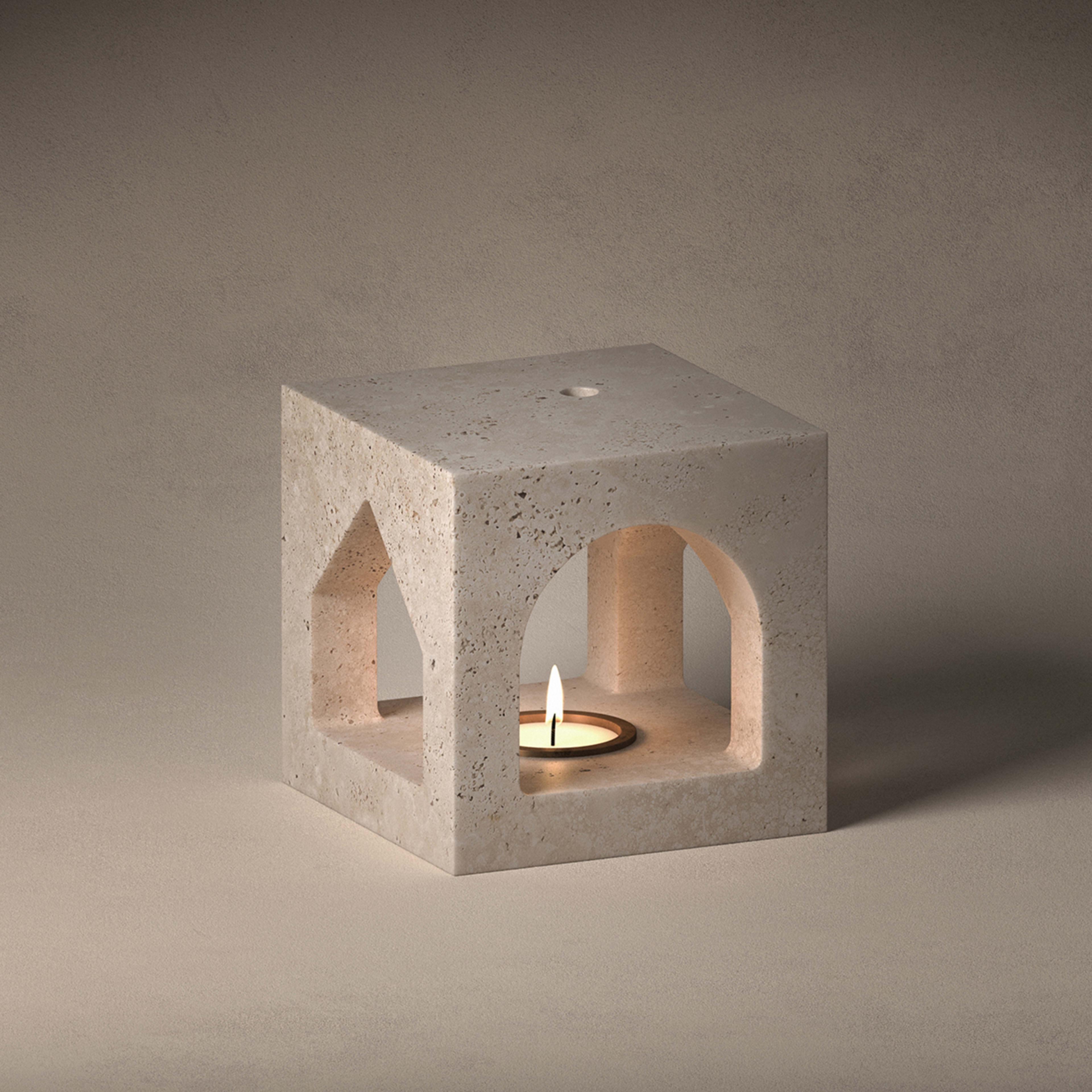 Contemporary The Village - MA House Travertine Candleholder by Kengo Kuma For Sale