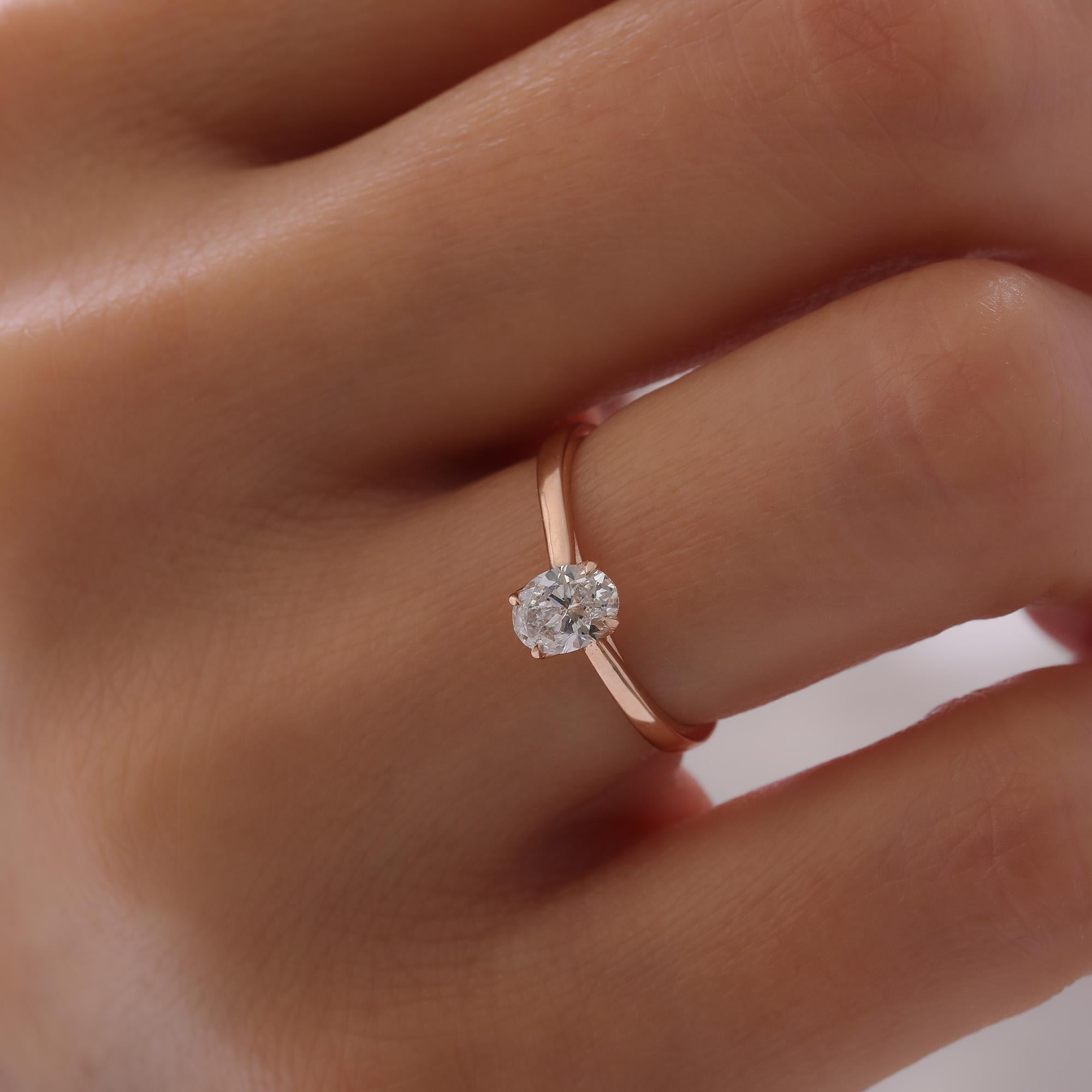 En vente :  Bague de fiançailles Violette ovale 0,50 2