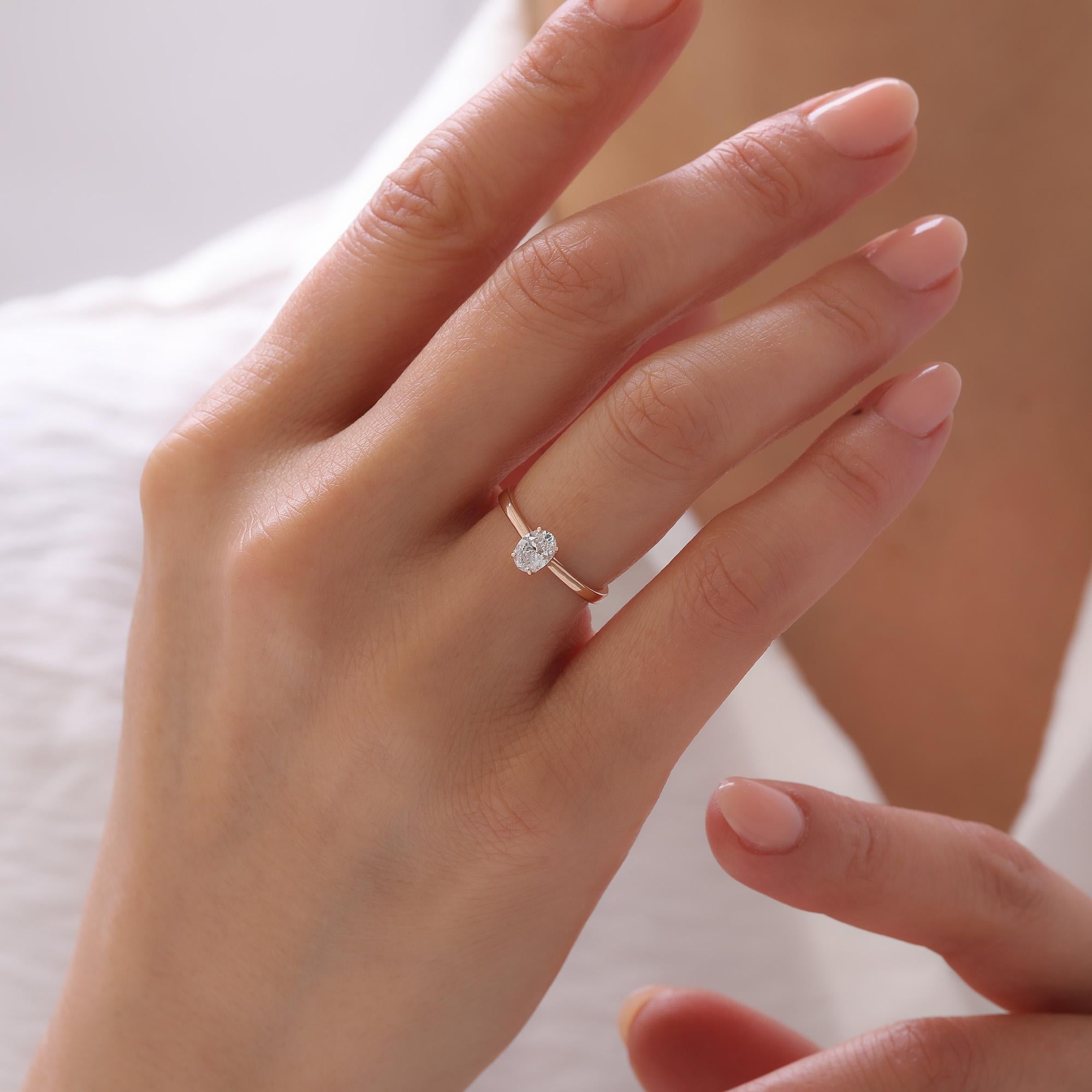 En vente :  Bague de fiançailles Violette ovale 0,50 4