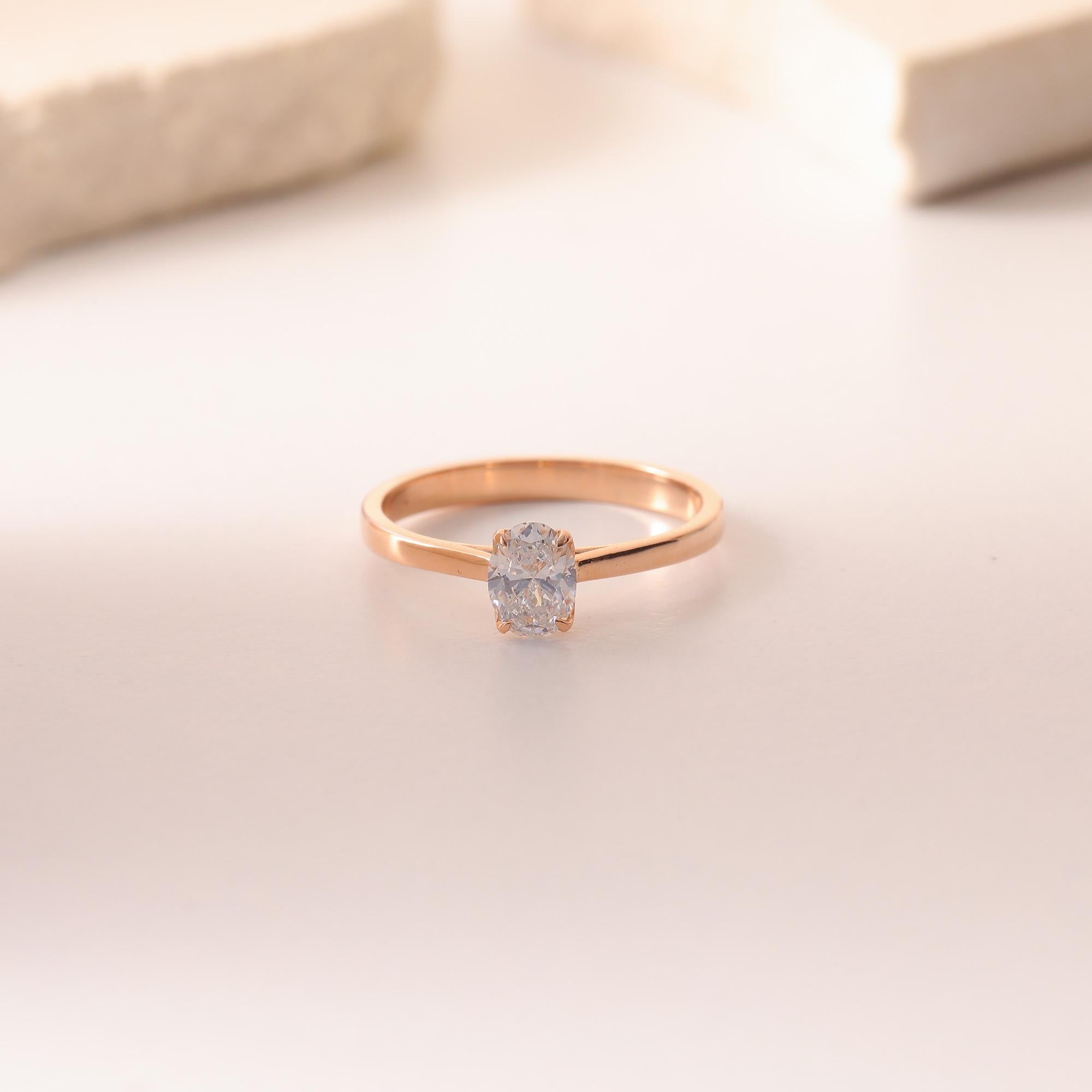 En vente :  Bague de fiançailles Violette ovale 0,50 5