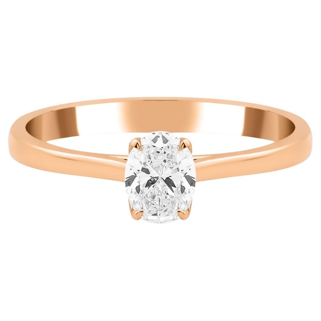 En vente :  Bague de fiançailles Violette ovale 0,50