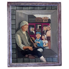 The Violin Player Painting Outsider Folk Artist Gloria Laposka
