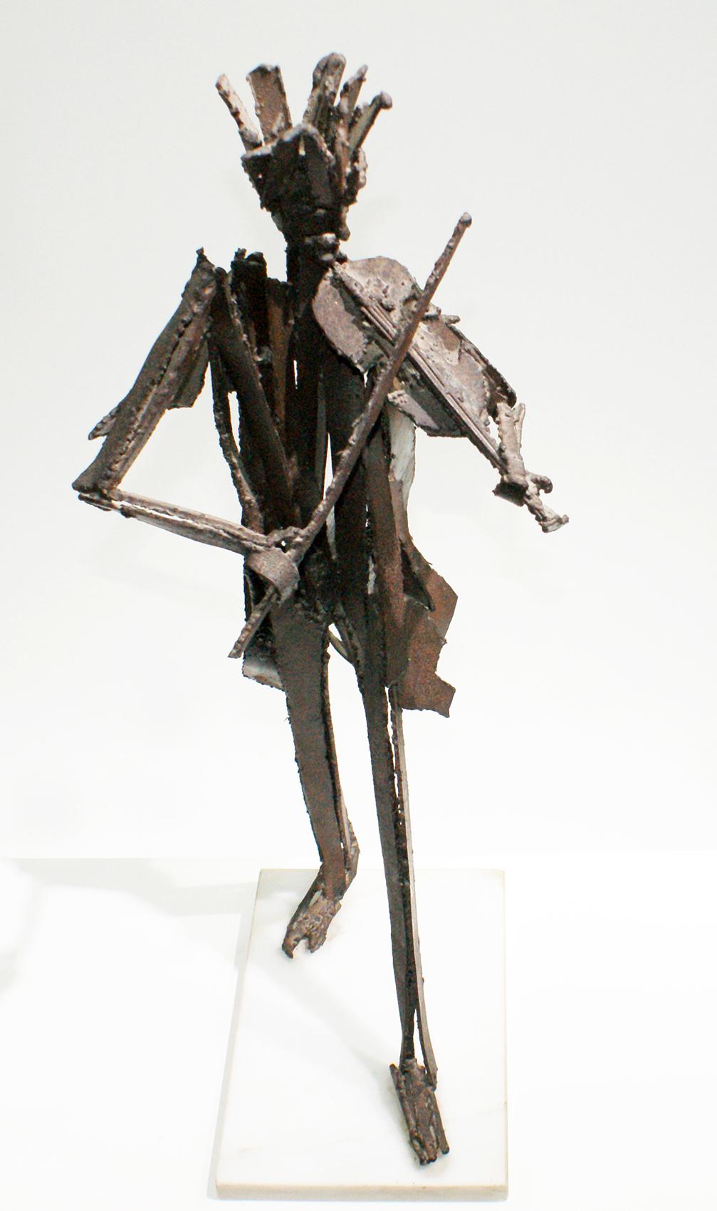 20th Century “The Violinist” Sculpture by Antoine Berbery For Sale