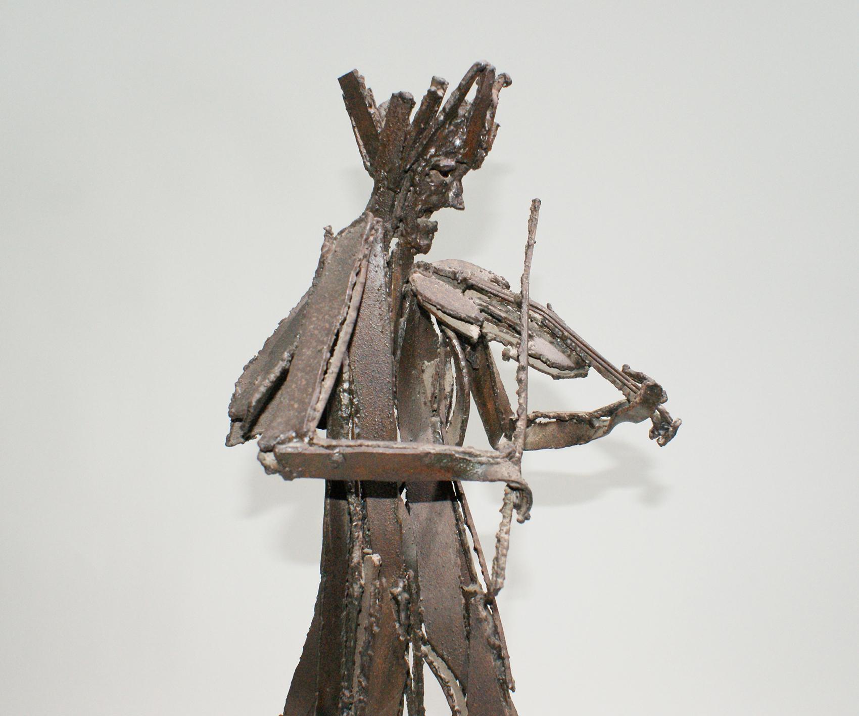 Metal “The Violinist” Sculpture by Antoine Berbery For Sale