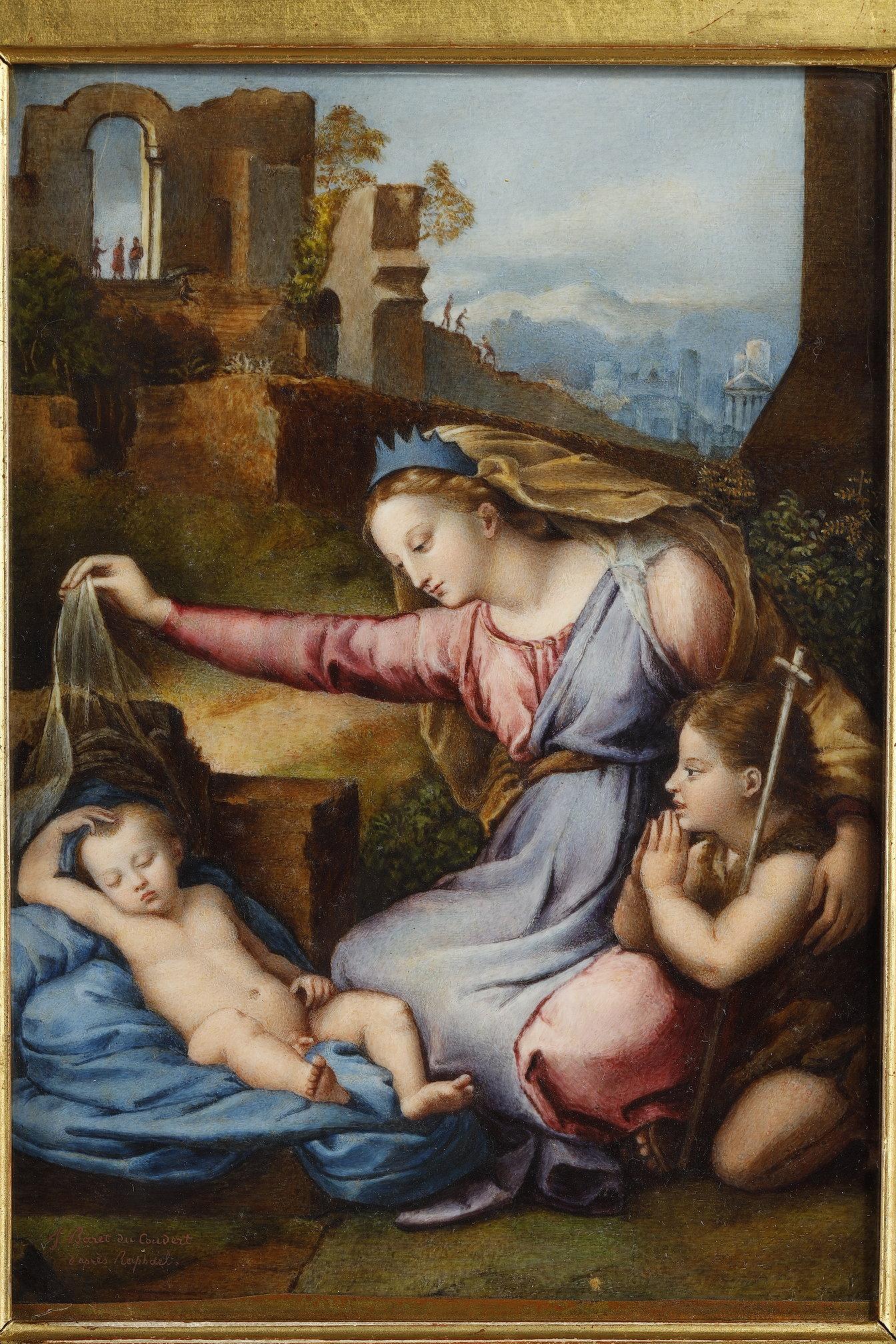 Dorato La Vergine con il bambino e il piccolo St. Johns, da Raphaël (1483-1520) in vendita