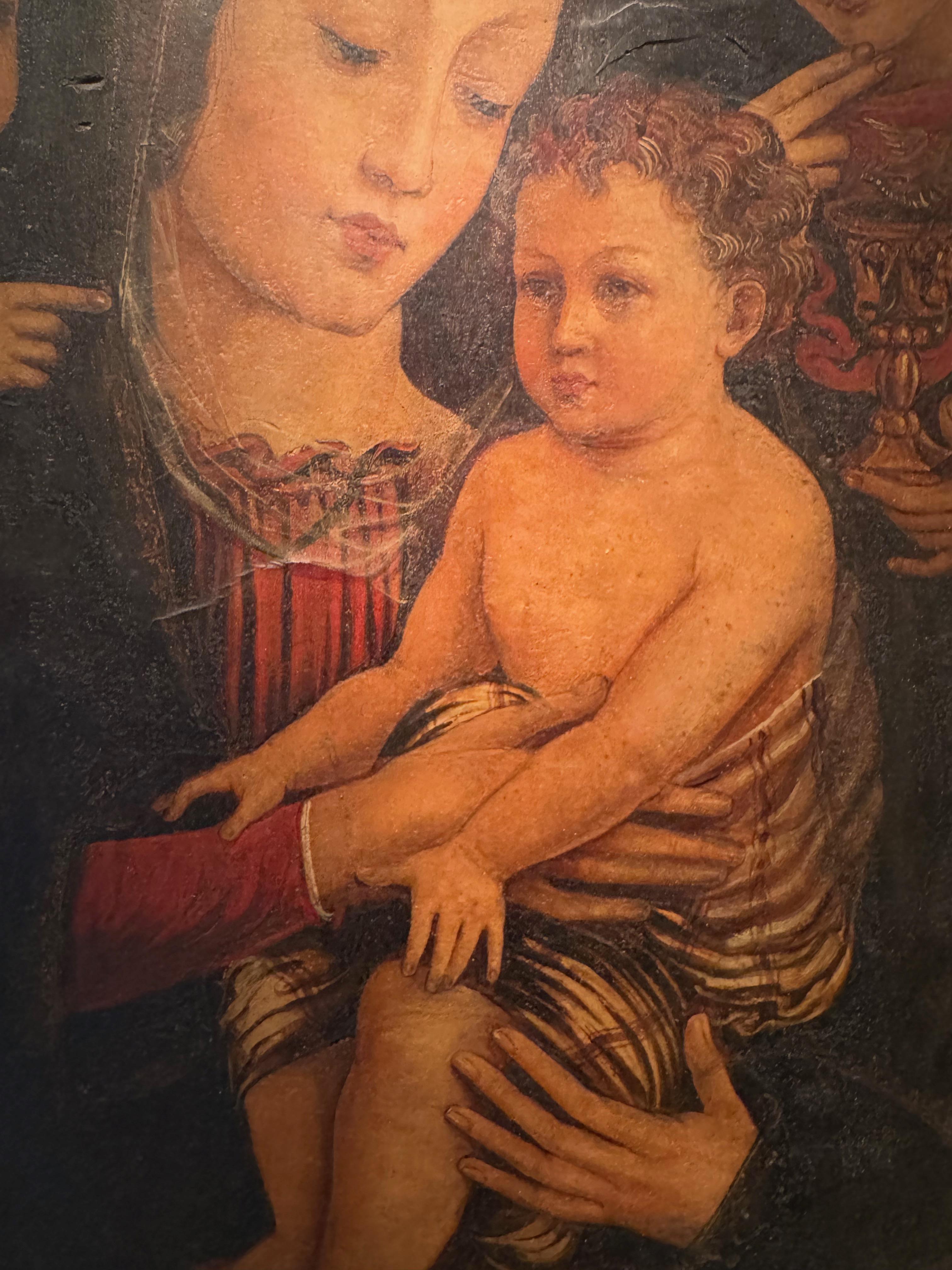 La Virgen y el Niño con San Juan Bautista Circa 1500. Renacimiento italiano Italiano