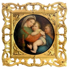 Antique The Virgin in the Chair (19th Century, after Raphael)