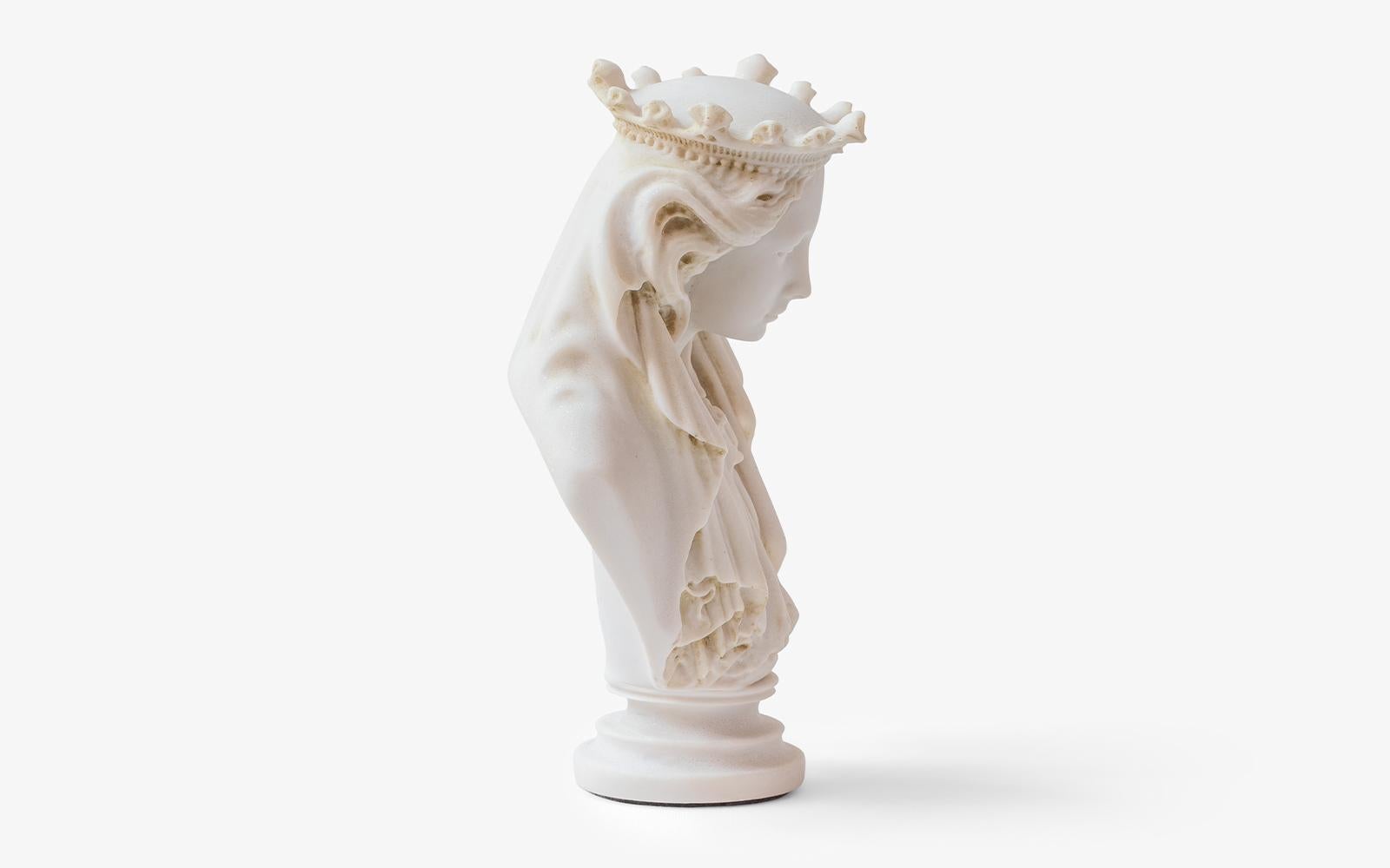 Classical Greek The Virgin Mary Bust Made with Compressed Marble Powder Large