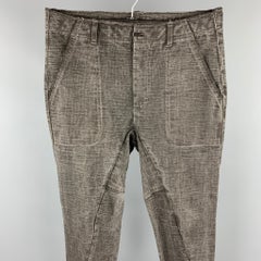 THE VIRIDI-ANNE Size 32 Charcoal Washed Cotton Asymmetrical Casual Pants