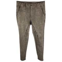 THE VIRIDI-ANNE Size 32 Charcoal Washed Cotton Asymmetrical Casual Pants