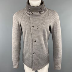 THE VIRIDI-ANNE Size S Heather Gray Cotton / Polyester Asymmetrical Jacket