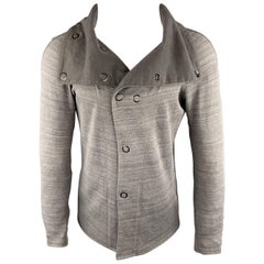 THE VIRIDI-ANNE Size S Heather Gray Cotton / Polyester Asymmetrical Jacket